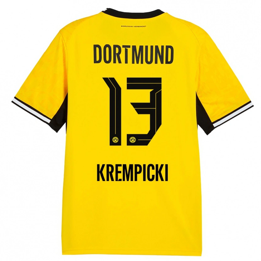 Danxen Dames Connor Krempicki #13 Geel Zwart Wit Thuisshirt Thuistenue 2026/27 T-Shirt België