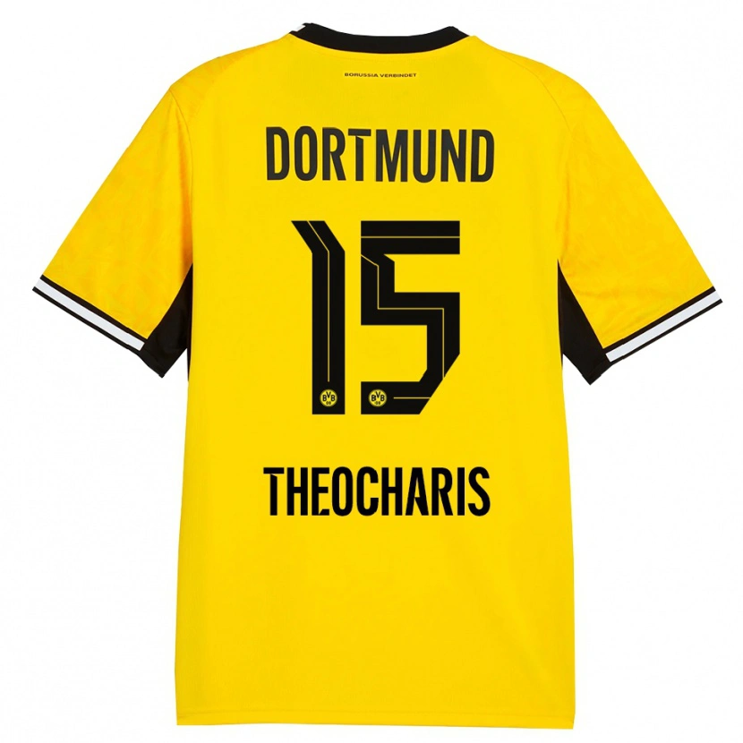 Danxen Dames Elefterios Theocharis #15 Geel Zwart Wit Thuisshirt Thuistenue 2026/27 T-Shirt België