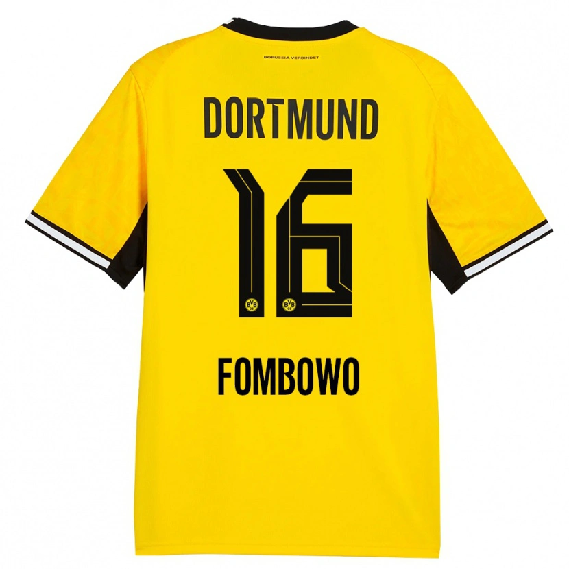 Danxen Dames Christian Fombowo #16 Geel Zwart Wit Thuisshirt Thuistenue 2026/27 T-Shirt België