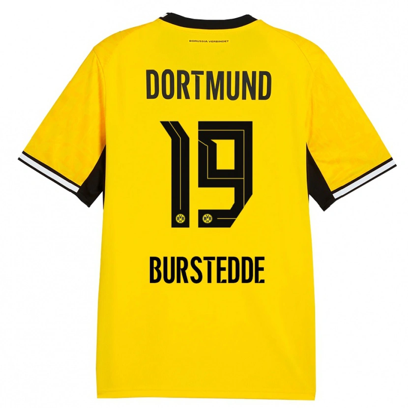 Danxen Dames Joshua Burstedde #19 Geel Zwart Wit Thuisshirt Thuistenue 2026/27 T-Shirt België