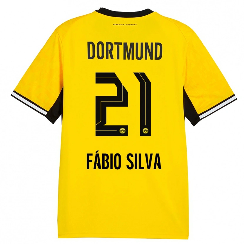 Danxen Dames Fábio Silva #21 Geel Zwart Wit Thuisshirt Thuistenue 2026/27 T-Shirt België