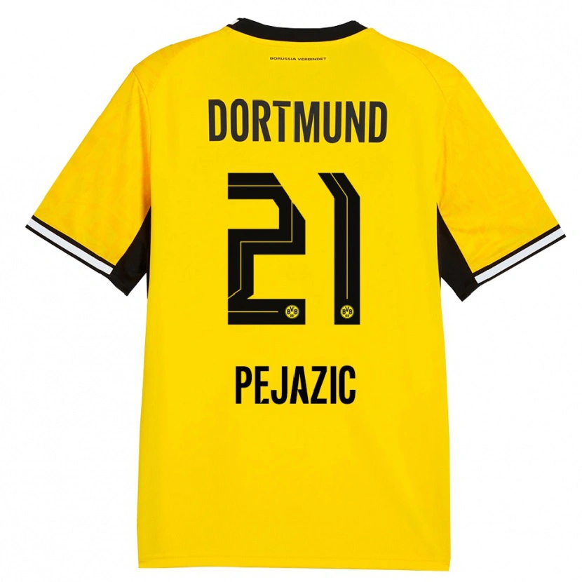 Danxen Dames Mario Pejazic #21 Geel Zwart Wit Thuisshirt Thuistenue 2026/27 T-Shirt België