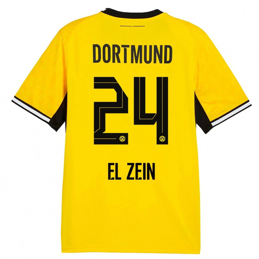 Danxen Dames Abu-Bekir Omer El-Zein #24 Geel Zwart Wit Thuisshirt Thuistenue 2026/27 T-Shirt België