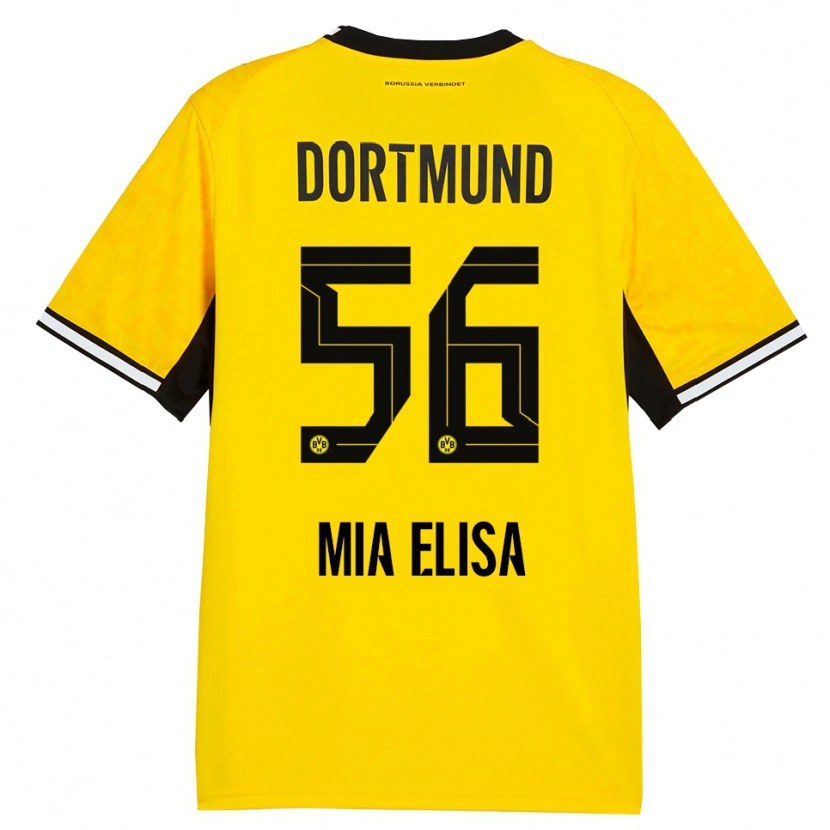Danxen Dames Bomnuter Mia Elisa #56 Geel Zwart Wit Thuisshirt Thuistenue 2026/27 T-Shirt België