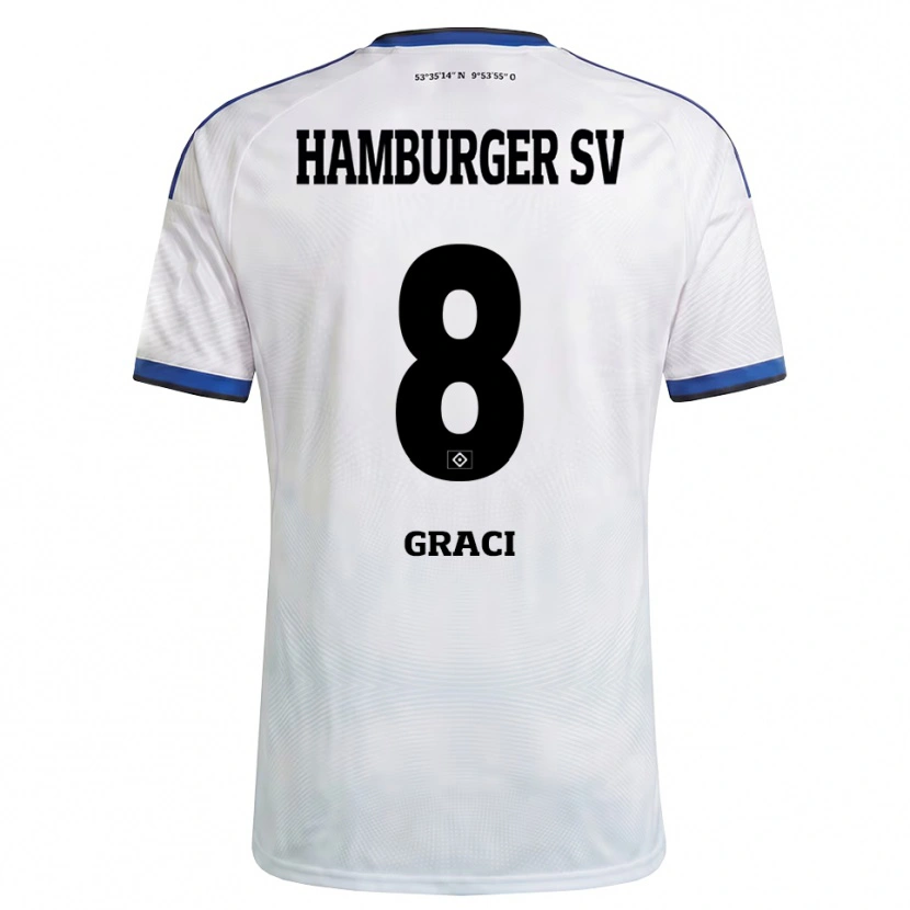 Danxen Dames Massimo Graci #8 Wit Zwart Blauw Thuisshirt Thuistenue 2026/27 T-Shirt België