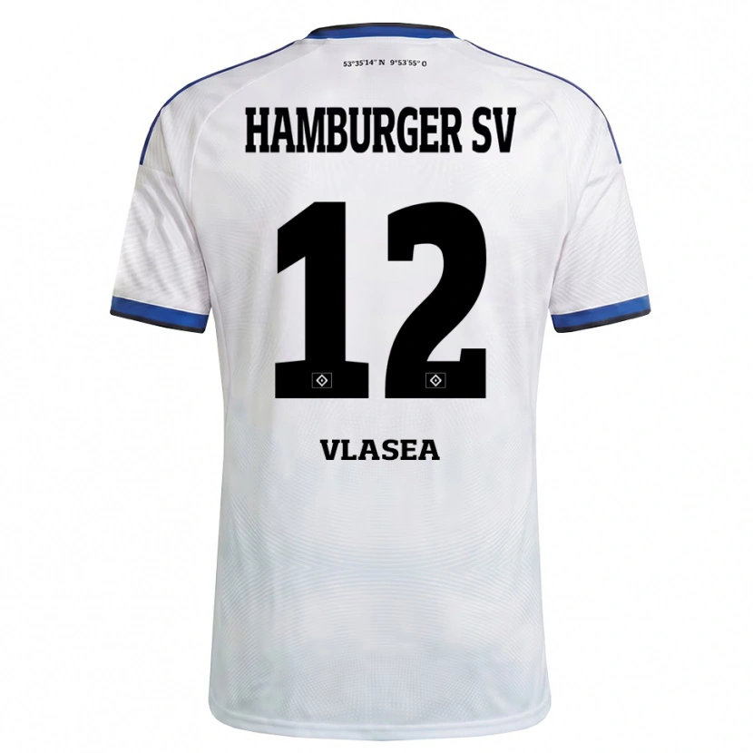 Danxen Dames Lucian-Octavian Vlasea #12 Wit Zwart Blauw Thuisshirt Thuistenue 2026/27 T-Shirt België