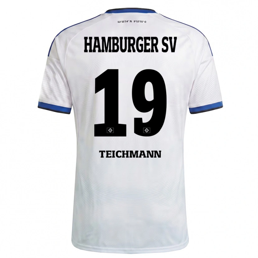 Danxen Dames Mats Teichmann #19 Wit Zwart Blauw Thuisshirt Thuistenue 2026/27 T-Shirt België