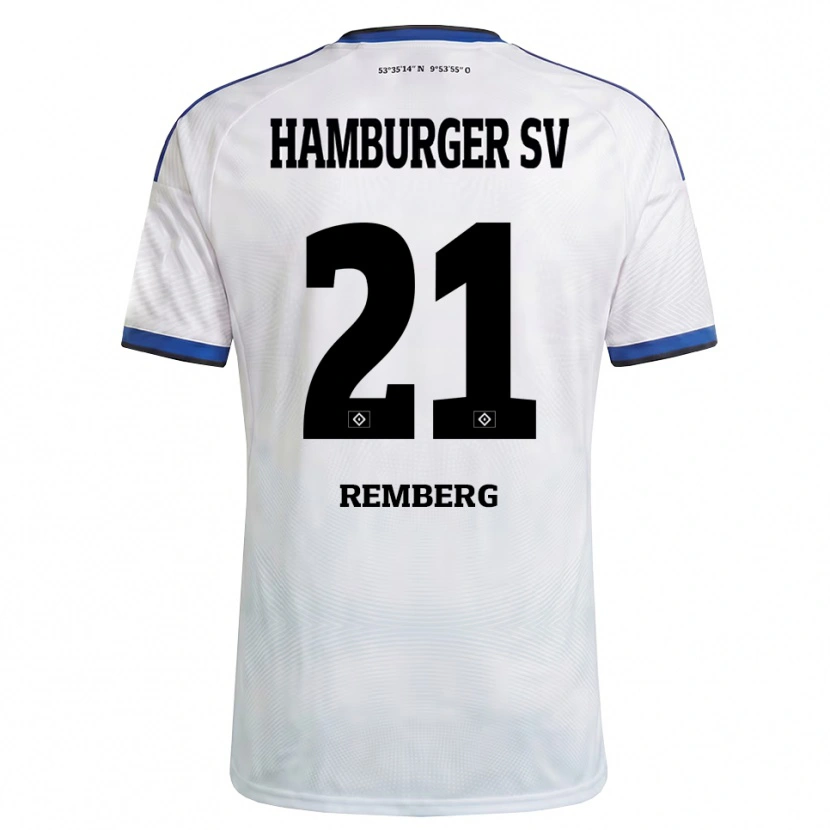 Danxen Dames Nicolai Remberg #21 Wit Zwart Blauw Thuisshirt Thuistenue 2026/27 T-Shirt België