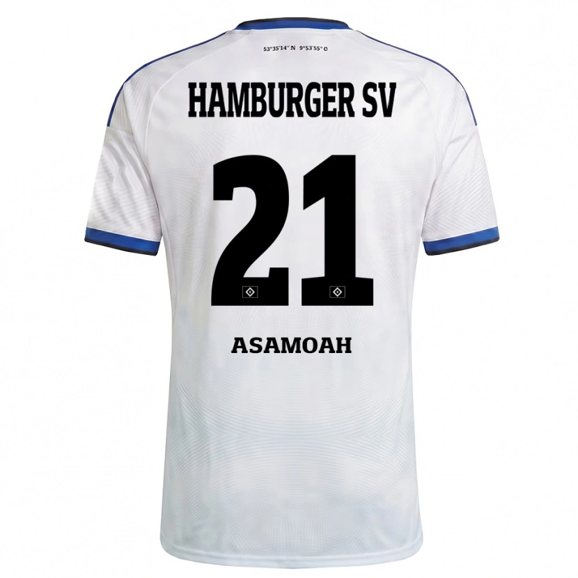 Danxen Dames Justin Asamoah #21 Wit Zwart Blauw Thuisshirt Thuistenue 2026/27 T-Shirt België