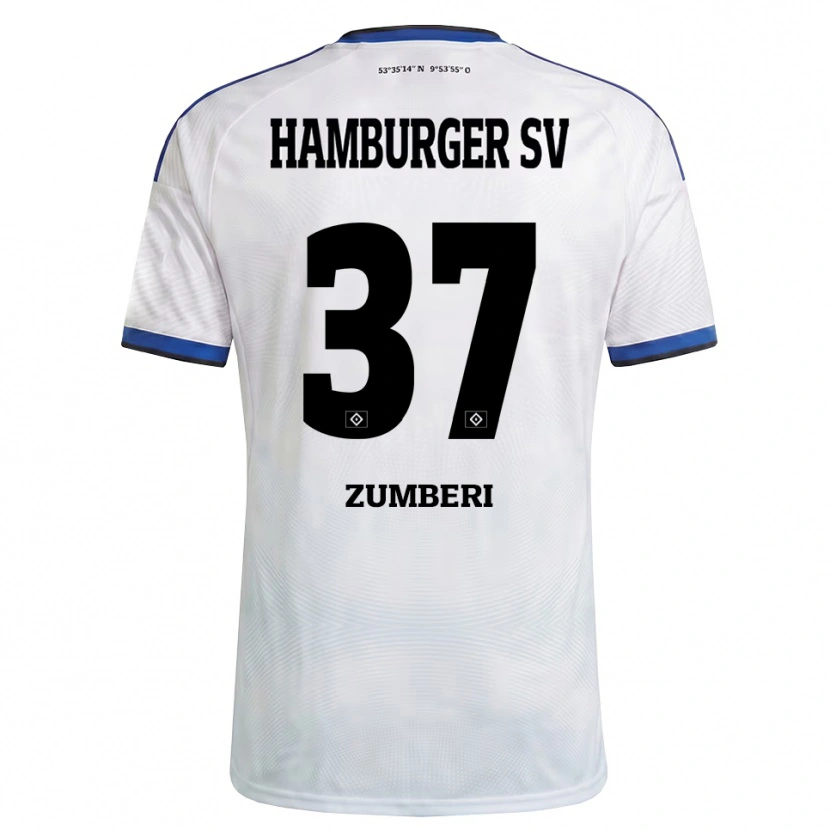 Danxen Dames Valon Zumberi #37 Wit Zwart Blauw Thuisshirt Thuistenue 2026/27 T-Shirt België