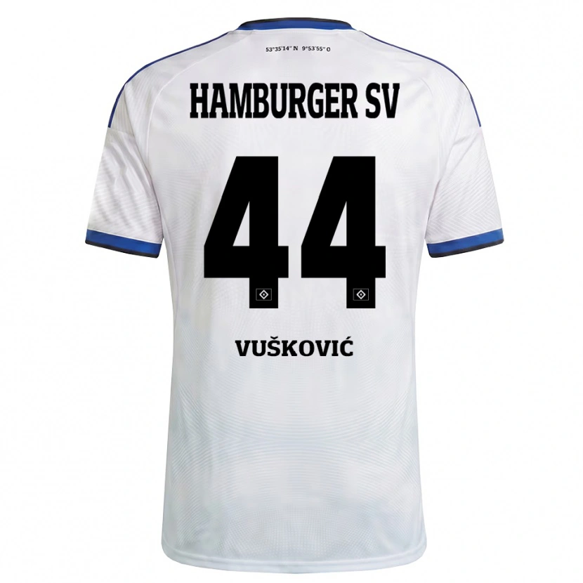 Danxen Dames Mario Vuskovic #44 Wit Zwart Blauw Thuisshirt Thuistenue 2026/27 T-Shirt België