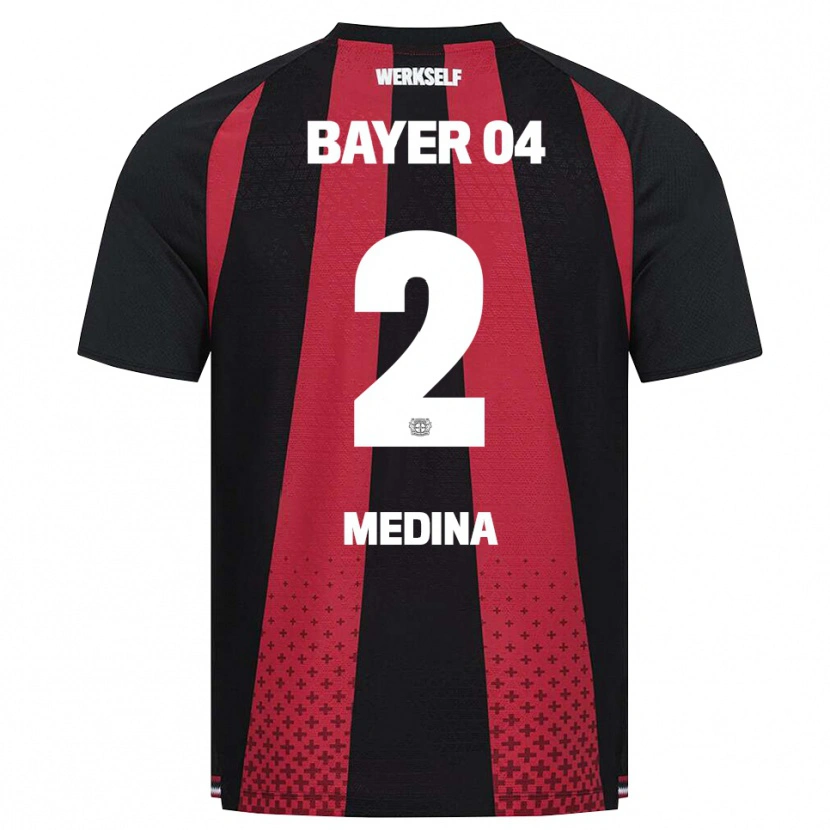 Danxen Dames Facundo Medina #2 Zwart Wit Rood Thuisshirt Thuistenue 2026/27 T-Shirt België