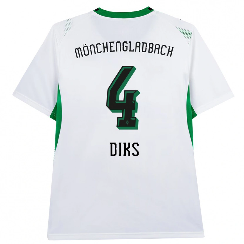 Danxen Dames Kevin Diks #4 Wit Zwart Groen Thuisshirt Thuistenue 2026/27 T-Shirt België