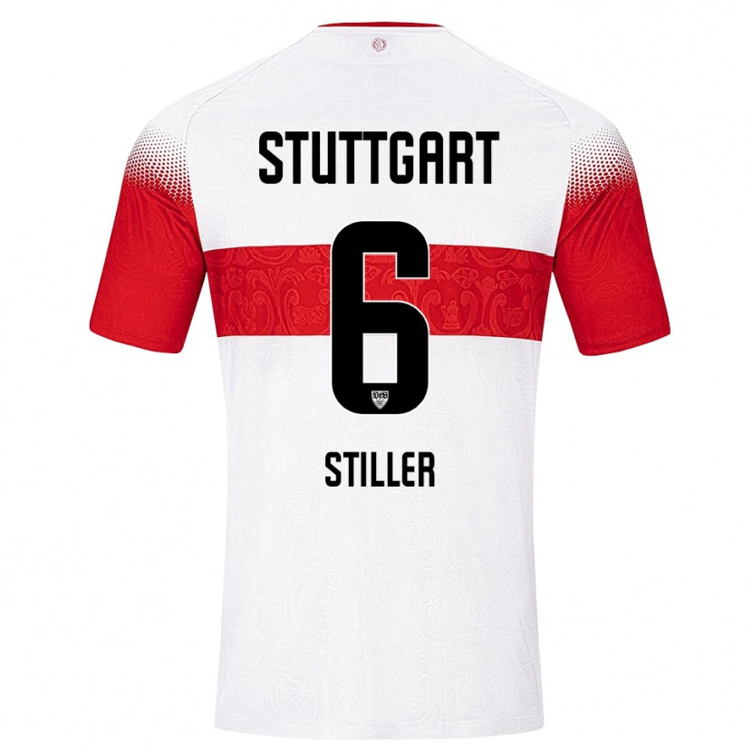 Danxen Dames Angelo Stiller #6 Wit Rood Geel Thuisshirt Thuistenue 2026/27 T-Shirt België