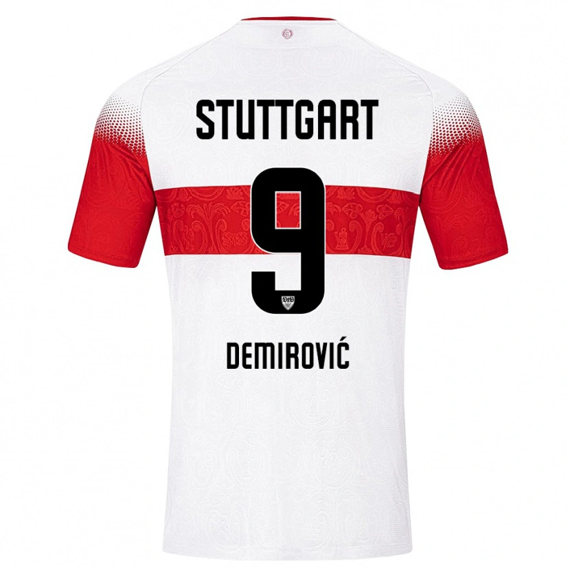 Danxen Dames Ermedin Demirovic #9 Wit Rood Geel Thuisshirt Thuistenue 2026/27 T-Shirt België