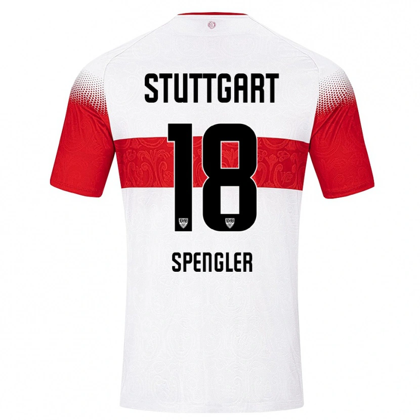 Danxen Dames Jana Spengler #18 Wit Rood Geel Thuisshirt Thuistenue 2026/27 T-Shirt België