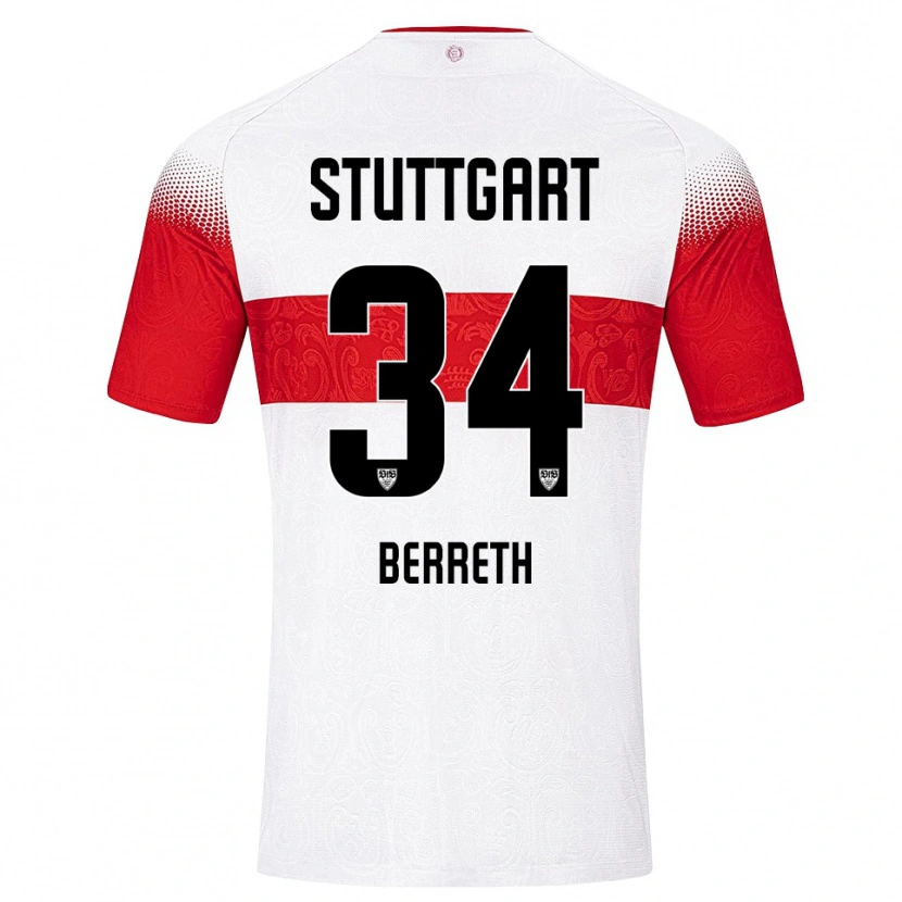 Danxen Dames Luca Berreth #34 Wit Rood Geel Thuisshirt Thuistenue 2026/27 T-Shirt België