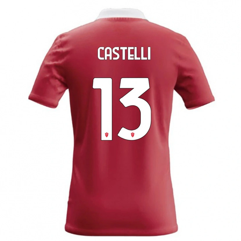 Danxen Dames Davide Castelli #13 Rood Wit Thuisshirt Thuistenue 2026/27 T-Shirt België