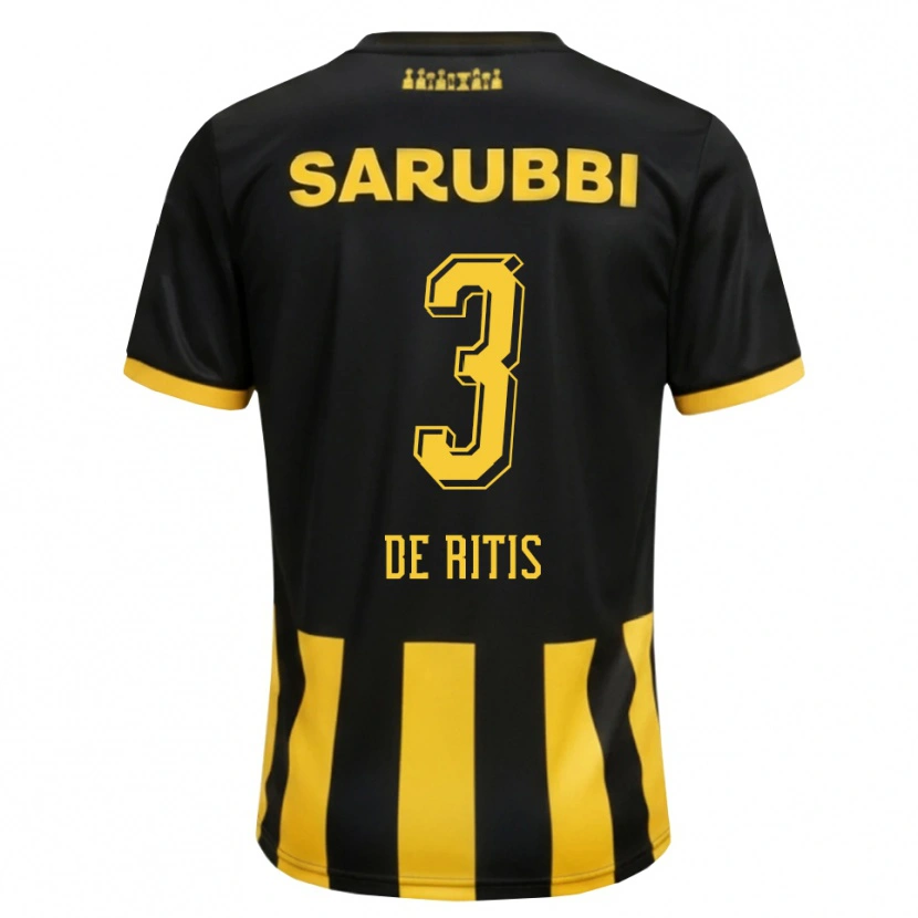 Danxen Dames Mathías De Ritis #3 Zwart Geel Thuisshirt Thuistenue 2026/27 T-Shirt België
