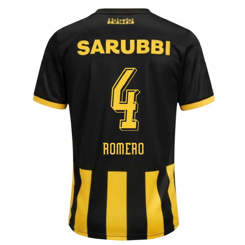 Danxen Dames Franco Romero #4 Zwart Geel Thuisshirt Thuistenue 2026/27 T-Shirt België