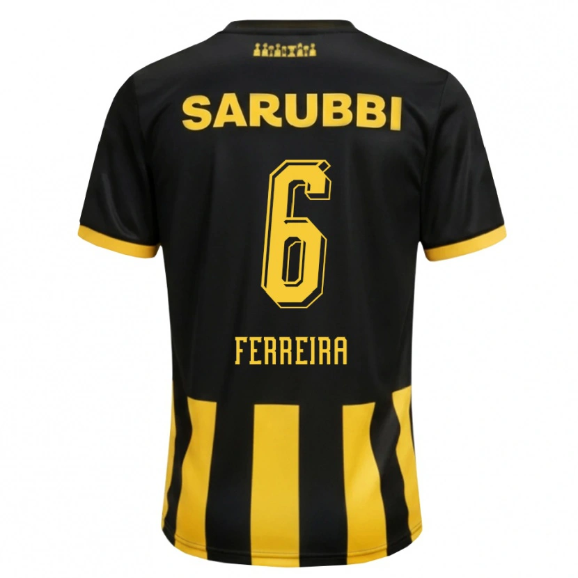 Danxen Dames Lucas Ferreira #6 Zwart Geel Thuisshirt Thuistenue 2026/27 T-Shirt België
