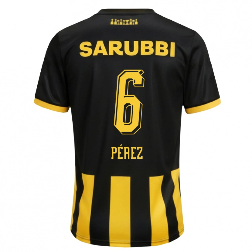 Danxen Dames Rodrigo Pérez #6 Zwart Geel Thuisshirt Thuistenue 2026/27 T-Shirt België