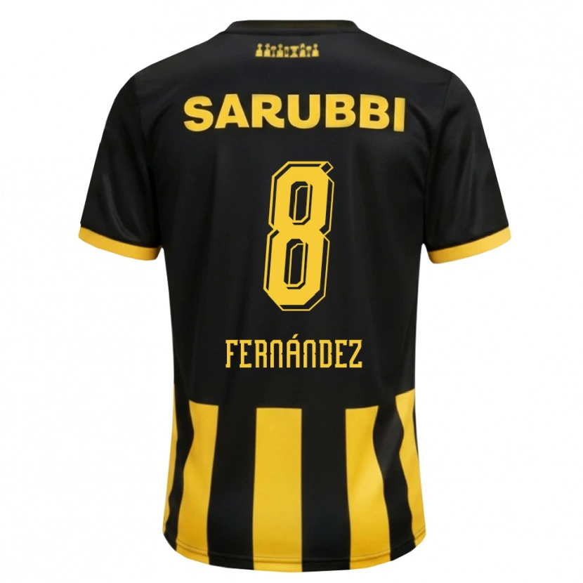 Danxen Dames Nicolás Fernández #8 Zwart Geel Thuisshirt Thuistenue 2026/27 T-Shirt België