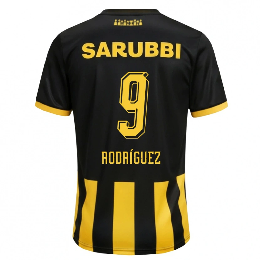 Danxen Dames Agustín Rodríguez #9 Zwart Geel Thuisshirt Thuistenue 2026/27 T-Shirt België