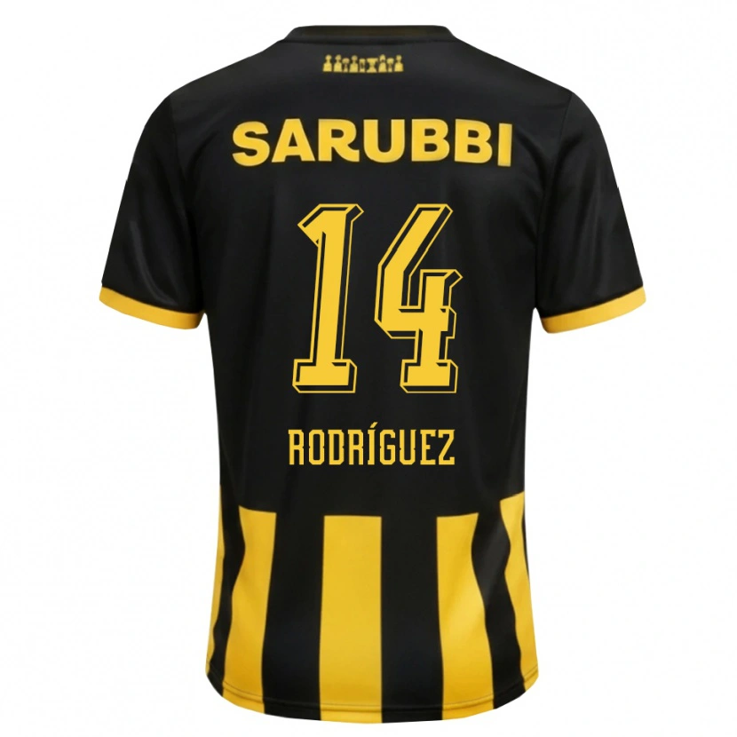 Danxen Dames Kevin Rodríguez #14 Zwart Geel Thuisshirt Thuistenue 2026/27 T-Shirt België