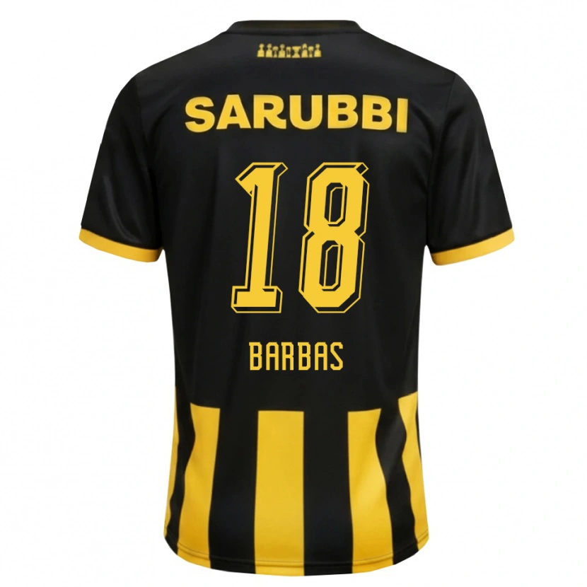 Danxen Dames Germán Barbas #18 Zwart Geel Thuisshirt Thuistenue 2026/27 T-Shirt België
