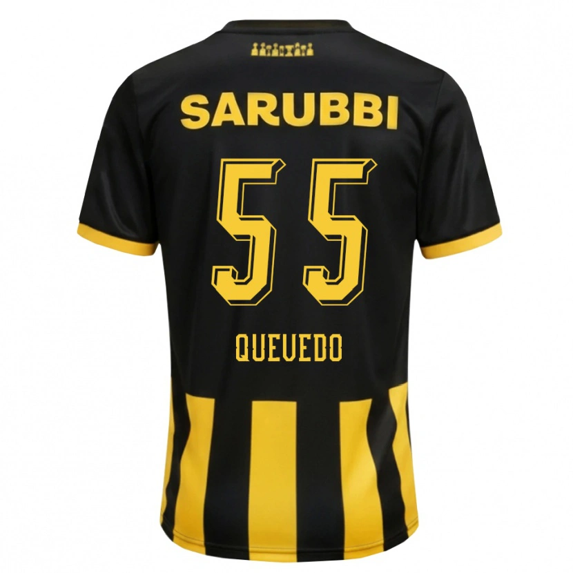 Danxen Dames Juan Quevedo #55 Zwart Geel Thuisshirt Thuistenue 2026/27 T-Shirt België