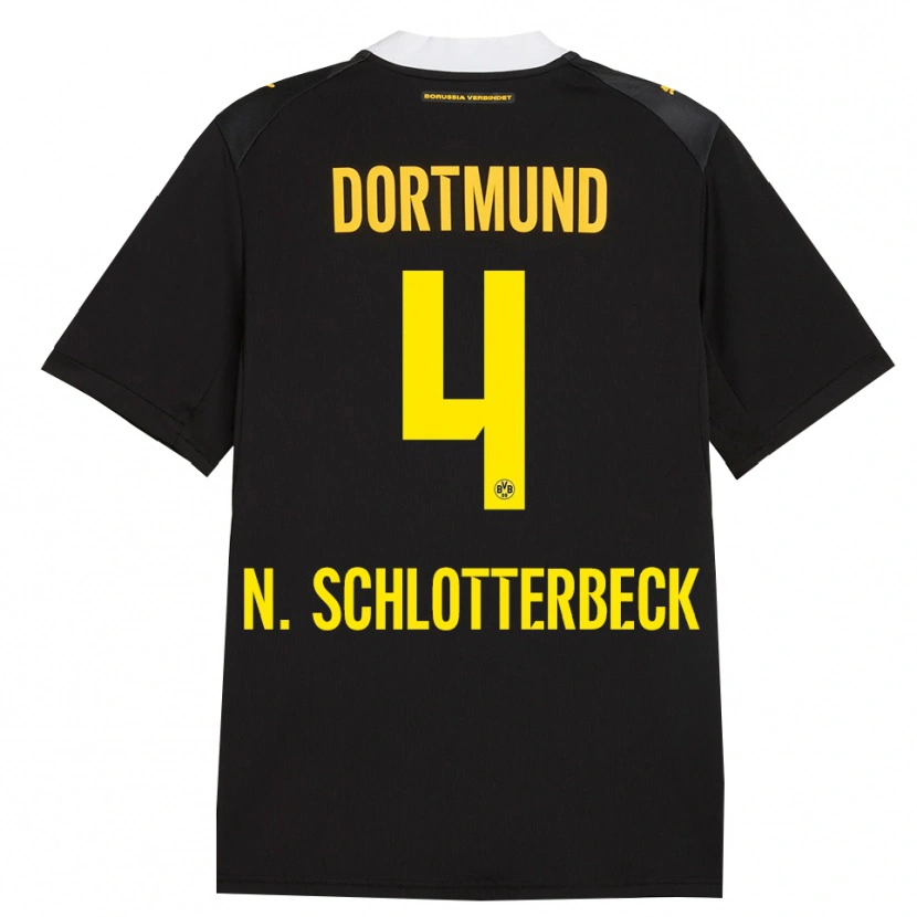 Danxen Dames Nico Schlotterbeck #4 Zwart Rood Geel Uitshirt Uittenue 2026/27 T-Shirt België