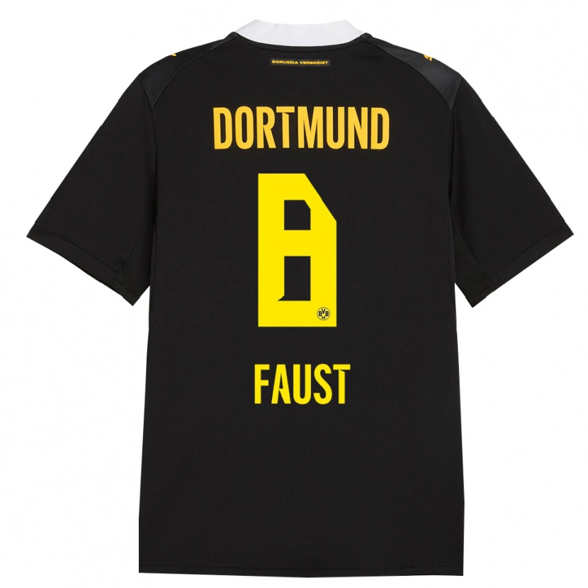 Danxen Dames Tom Faust #8 Zwart Rood Geel Uitshirt Uittenue 2026/27 T-Shirt België