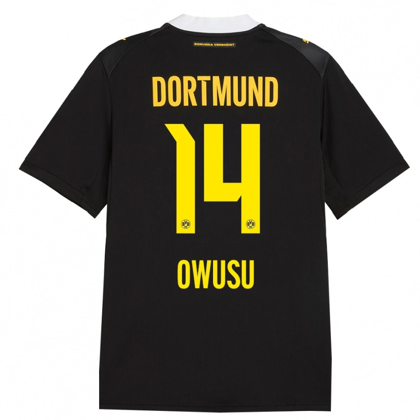 Danxen Dames Nathanael Owusu #14 Zwart Rood Geel Uitshirt Uittenue 2026/27 T-Shirt België