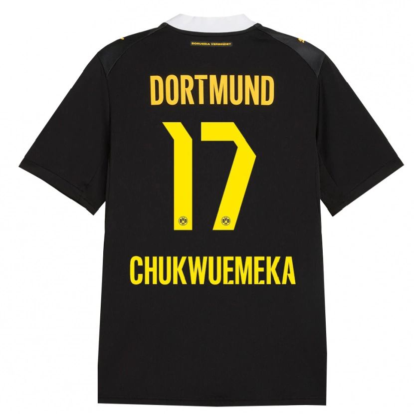 Danxen Dames Carney Chukwuemeka #17 Zwart Rood Geel Uitshirt Uittenue 2026/27 T-Shirt België