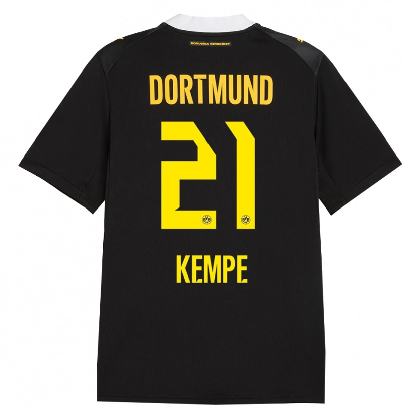 Danxen Dames Frederike Kempe #21 Zwart Rood Geel Uitshirt Uittenue 2026/27 T-Shirt België