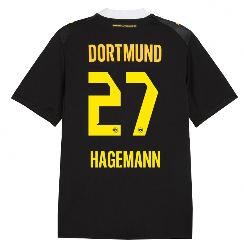 Danxen Dames Keron Hagemann #27 Zwart Rood Geel Uitshirt Uittenue 2026/27 T-Shirt België