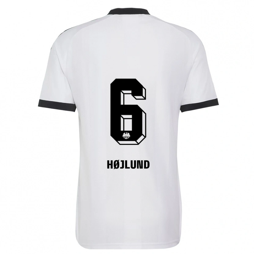 Danxen Dames Oscar Højlund #6 Zwart Wit Uitshirt Uittenue 2026/27 T-Shirt België