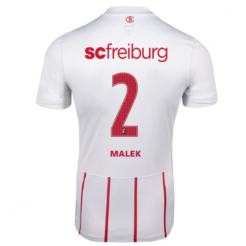 Danxen Dames Jannik Malek #2 Wit Rood Geel Uitshirt Uittenue 2026/27 T-Shirt België