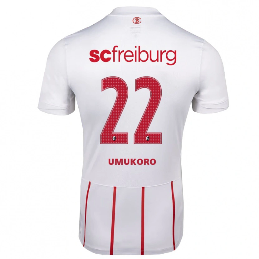 Danxen Dames Jayden Umukoro #22 Wit Rood Geel Uitshirt Uittenue 2026/27 T-Shirt België