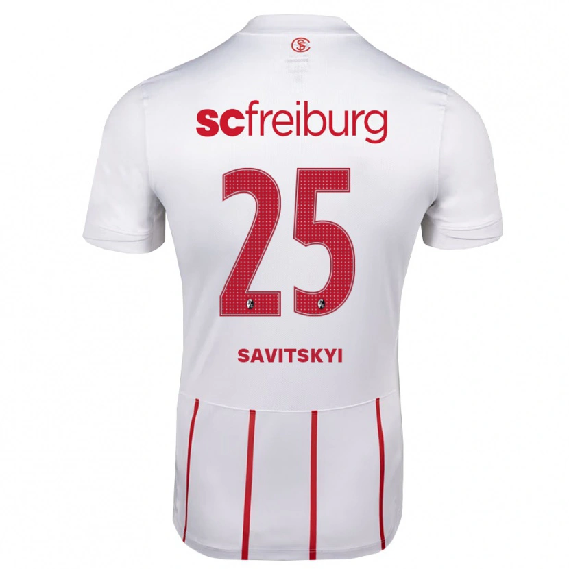 Danxen Dames Kiril Savitskyi #25 Wit Rood Geel Uitshirt Uittenue 2026/27 T-Shirt België