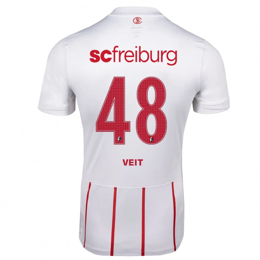 Danxen Dames Jannik Veit #48 Wit Rood Geel Uitshirt Uittenue 2026/27 T-Shirt België
