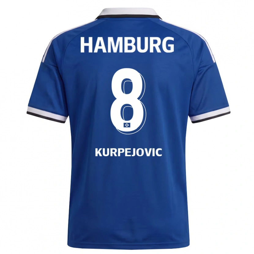 Danxen Dames Emin Kurpejovic #8 Wit Blauw Uitshirt Uittenue 2026/27 T-Shirt België