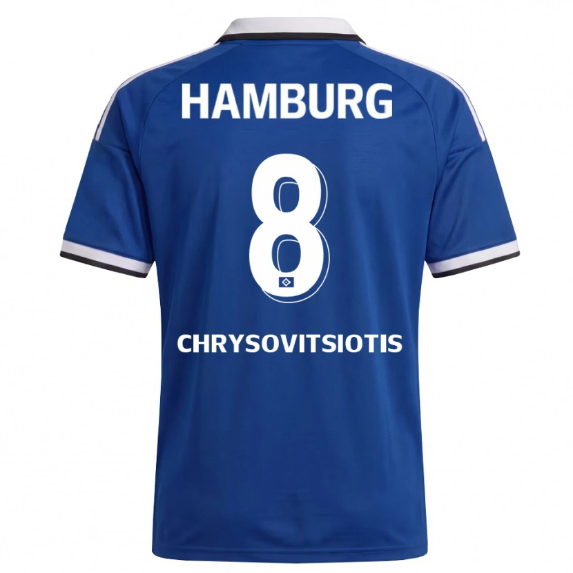 Danxen Dames Stefanos Chrysovitsiotis #8 Wit Blauw Uitshirt Uittenue 2026/27 T-Shirt België