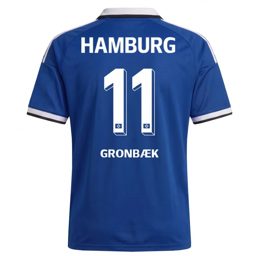 Danxen Dames Albert Grønbaek #11 Wit Blauw Uitshirt Uittenue 2026/27 T-Shirt België