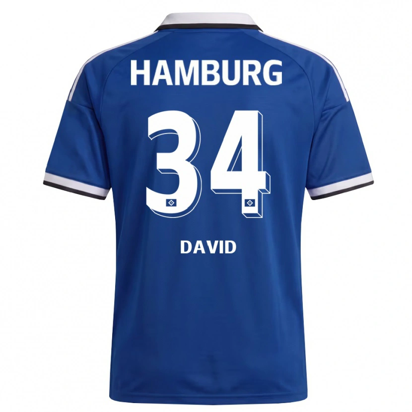 Danxen Dames Jonas David #34 Wit Blauw Uitshirt Uittenue 2026/27 T-Shirt België
