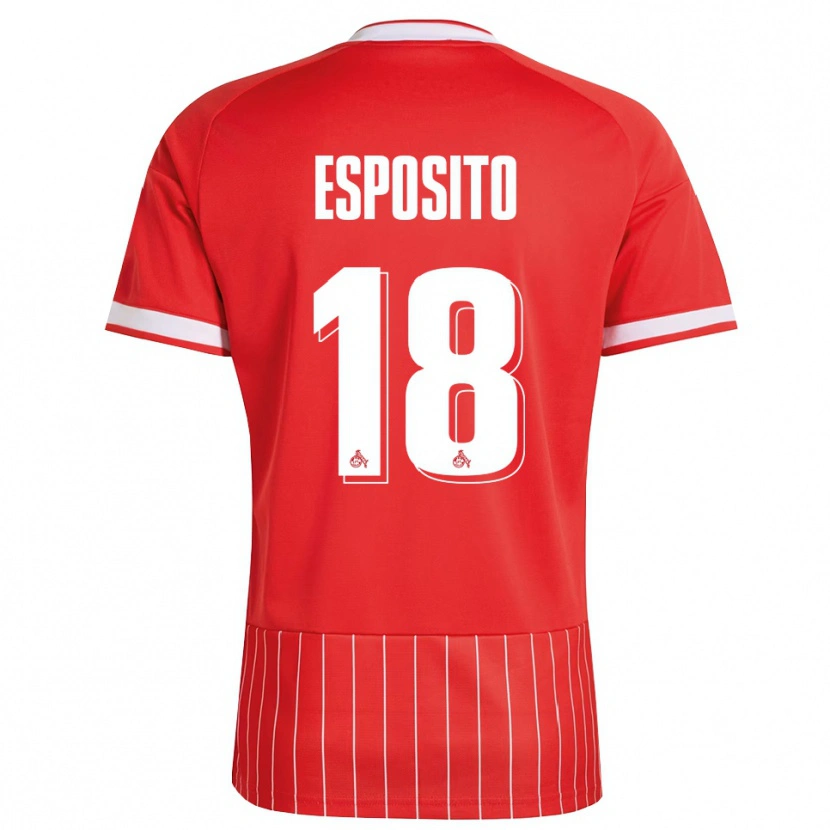 Danxen Dames Emanuele Esposito #18 Rood Wit Groen Uitshirt Uittenue 2026/27 T-Shirt België