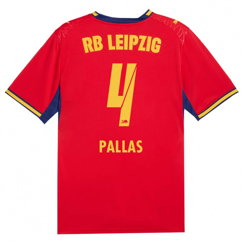 Danxen Dames Tim Pallas #4 Rood Geel Koninklijk Blauw Uitshirt Uittenue 2026/27 T-Shirt België