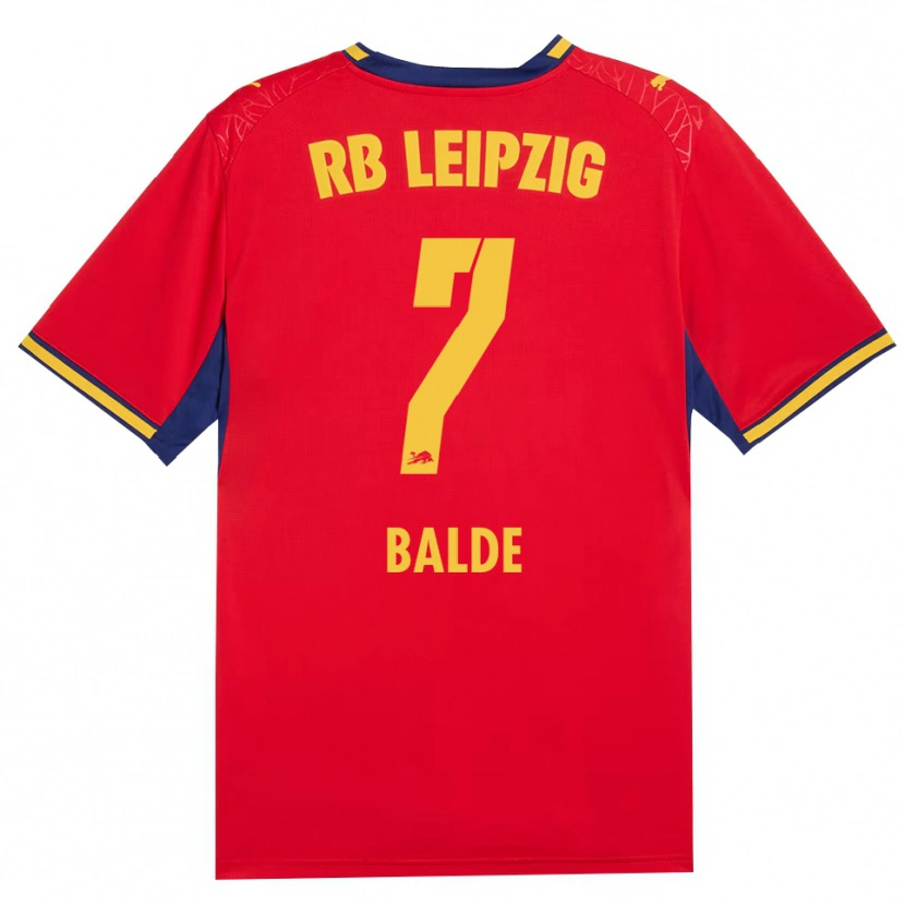 Danxen Dames Mamadu Baldé #7 Rood Geel Koninklijk Blauw Uitshirt Uittenue 2026/27 T-Shirt België