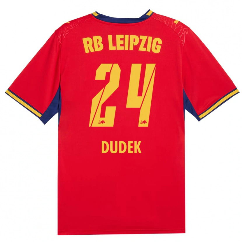 Danxen Dames Nikoline Dudek #24 Rood Geel Koninklijk Blauw Uitshirt Uittenue 2026/27 T-Shirt België